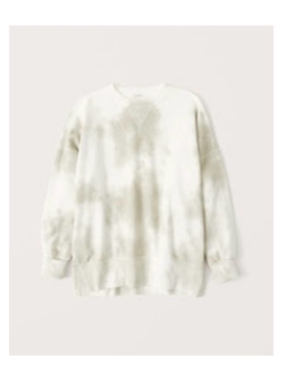 Abercrombie & Fitch Split Hem Crewneck Sweatshirt - Taupe & Cream
